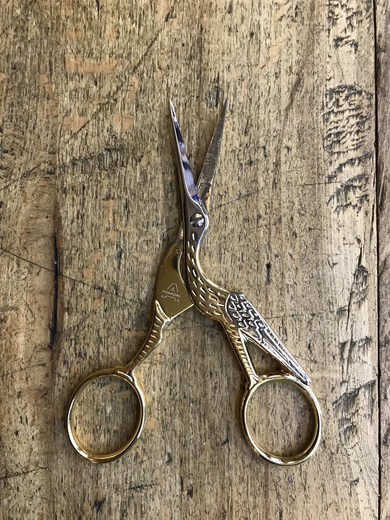 Stork embroidery scissors