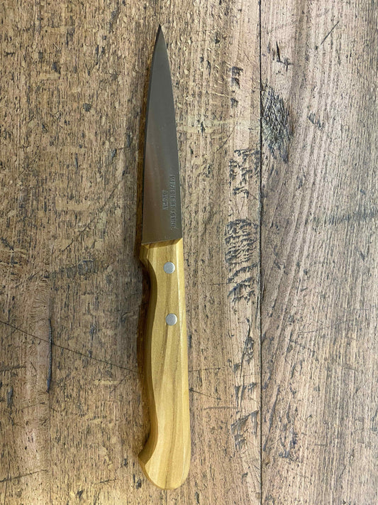 Coltello spelucchino con manico in ulivo