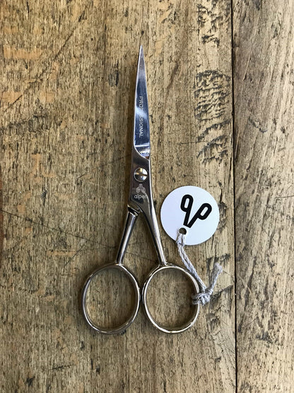 Chrome-plated mustache and beard scissors