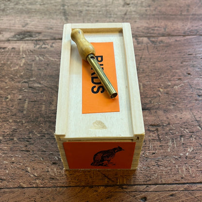 Francolino di monte callout in wood and brass